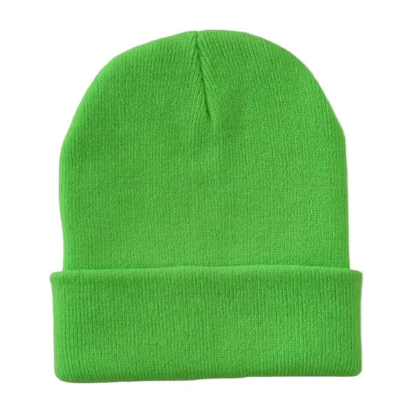 Warm Cozy Embroidery Knitted Cuffed Beanie
