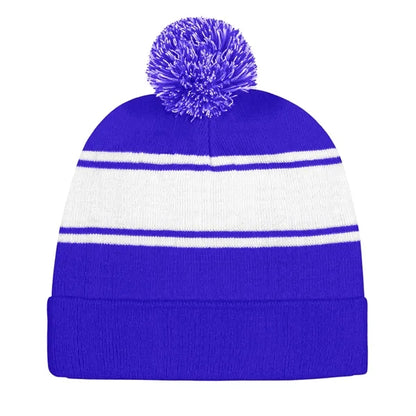 Acrylic Knit Beanie Cap With Pom