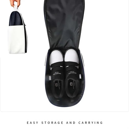 Portable Breathable Zippered PU Leather Golf Shoes Bag