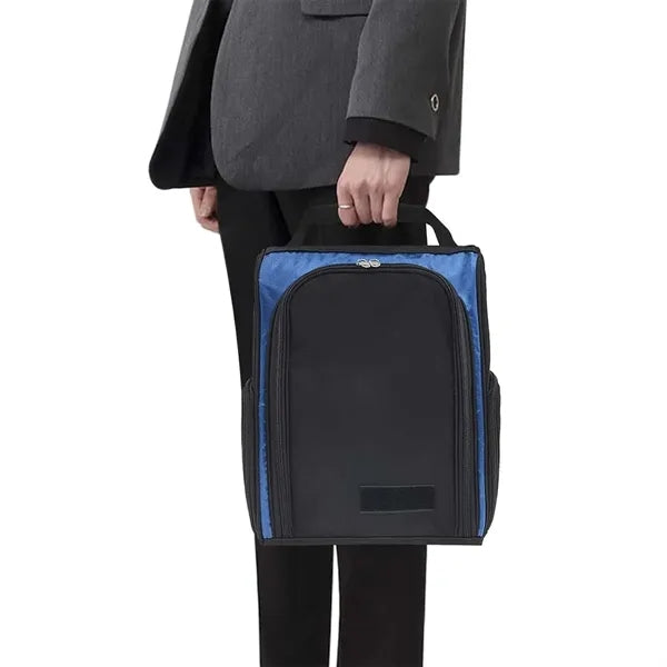 Portable Zippered Golf Shoe Carrier Bags With Side Pockets