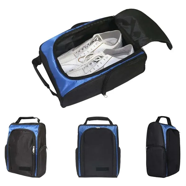 Portable Zippered Golf Shoe Carrier Bags With Side Pockets