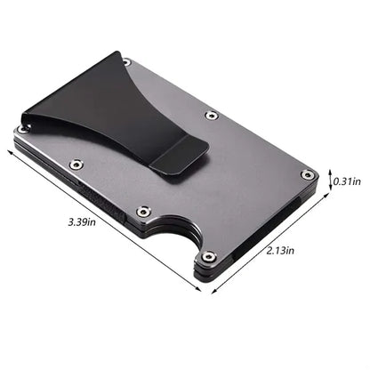 Anti-theft anti-magnetic travel metal credit card holder