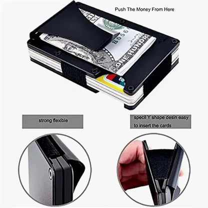 Anti-theft anti-magnetic travel metal credit card holder
