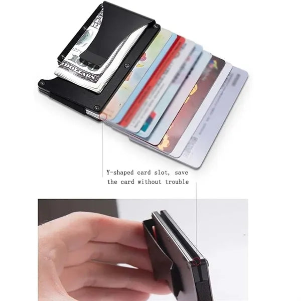 Anti-theft anti-magnetic travel metal credit card holder