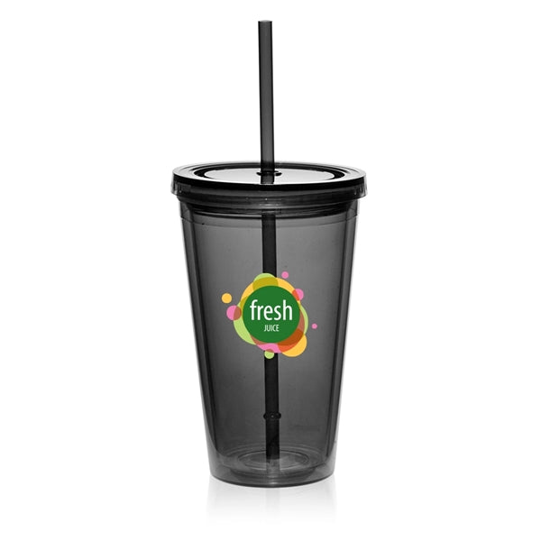 16 oz. Double Wall Acrylic Tumbler with Straw