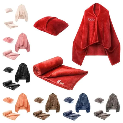 Foldable Double-Sided Nap Pillow Blanket