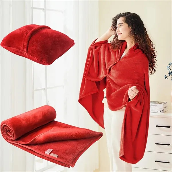 Foldable Double-Sided Nap Pillow Blanket