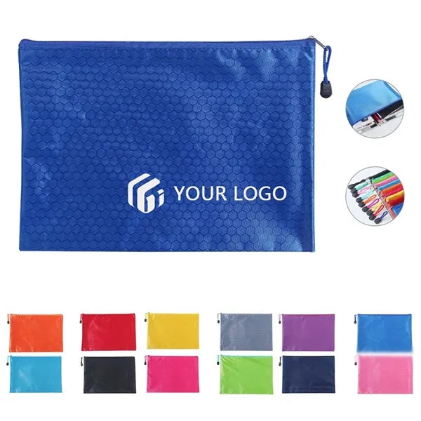 A4 Waterproof Office Pencil Travel Storage Zipper File Bag