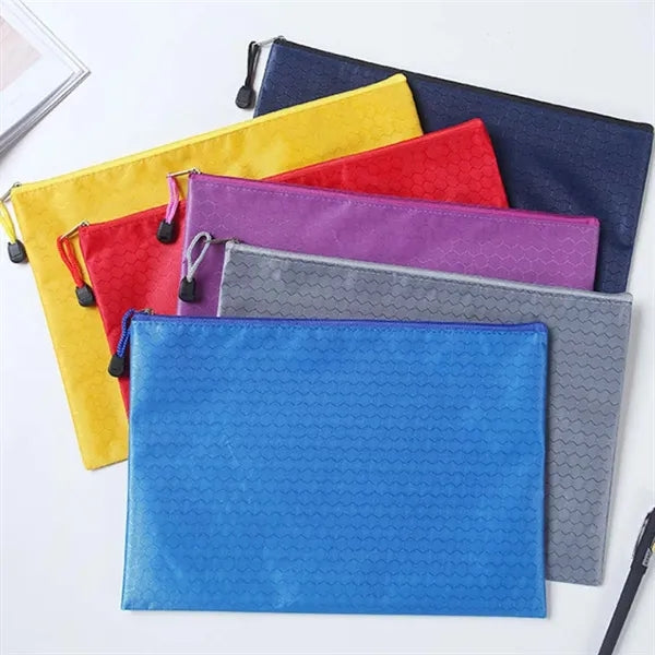 A4 Waterproof Office Pencil Travel Storage Zipper File Bag