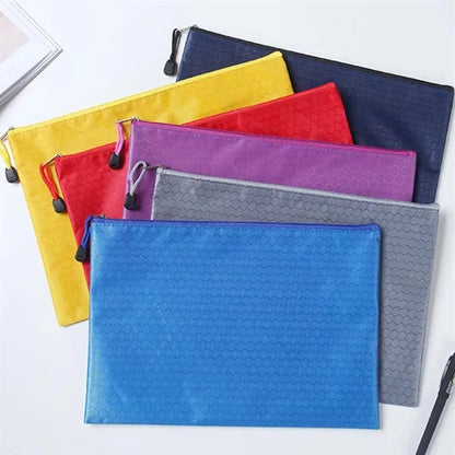 A4 Waterproof Office Pencil Travel Storage Zipper File Bag