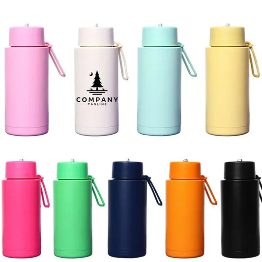 34oz Stainless Steel Vacuum Flask with Straw Lid