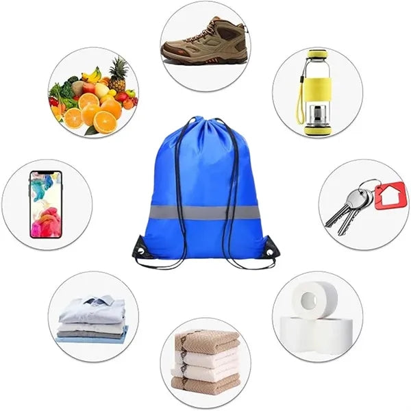 Outdoor Cycling Drawstring Backpack with Reflective Strip