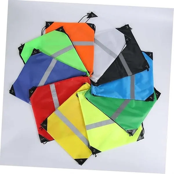 Outdoor Cycling Drawstring Backpack with Reflective Strip