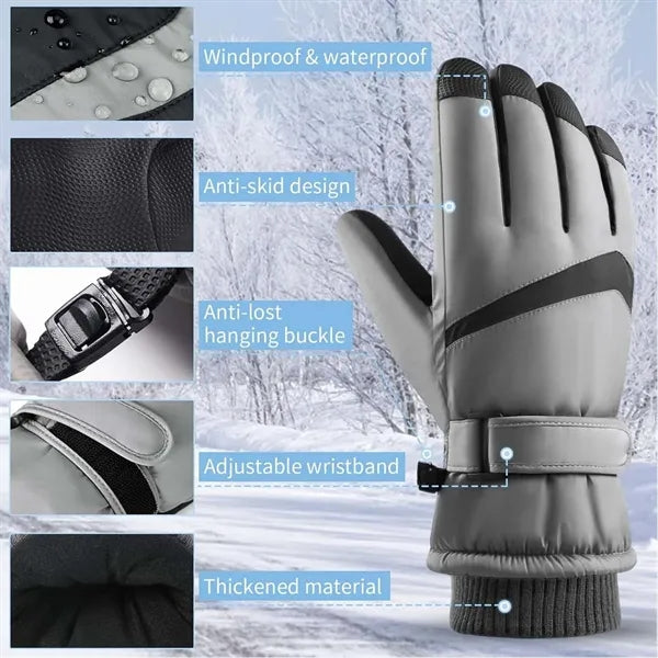 Outdoor work hiking waterproof touchscreen winter ski gloves