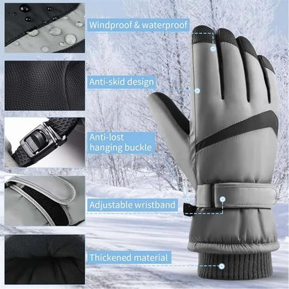 Outdoor work hiking waterproof touchscreen winter ski gloves
