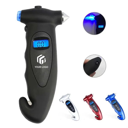 All-in-1 Car Tire Air Pressure Gauge with Emergency Tools