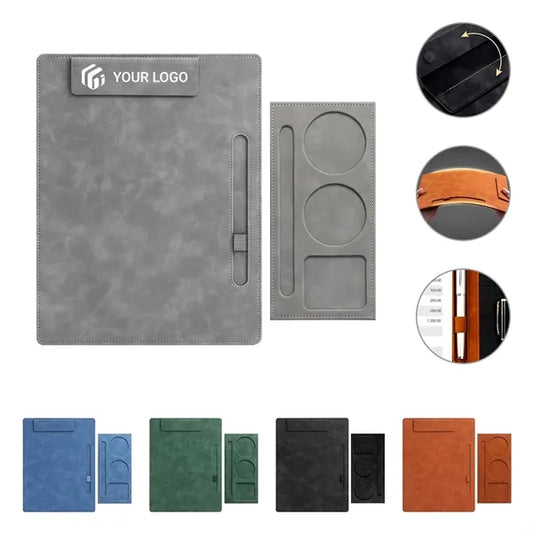 Nurse office school a4 leather clipboard with cup coaster