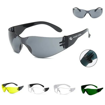 Resistant lens wrap around eyewear protective safety glasses