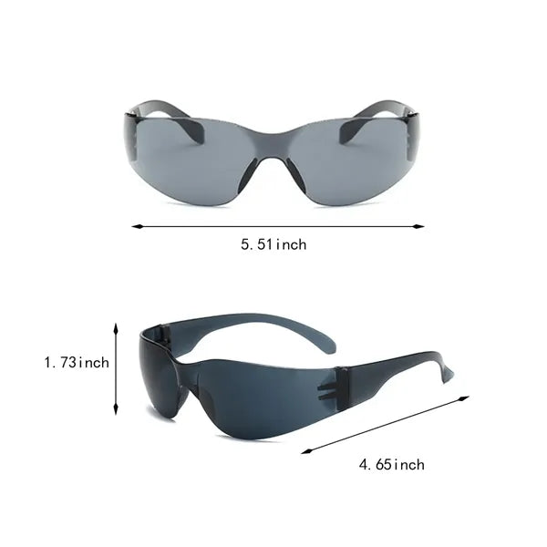 Resistant lens wrap around eyewear protective safety glasses