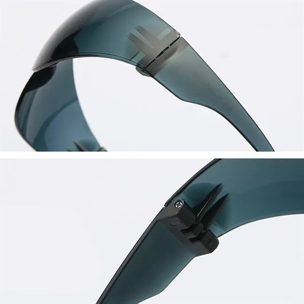 Resistant lens wrap around eyewear protective safety glasses