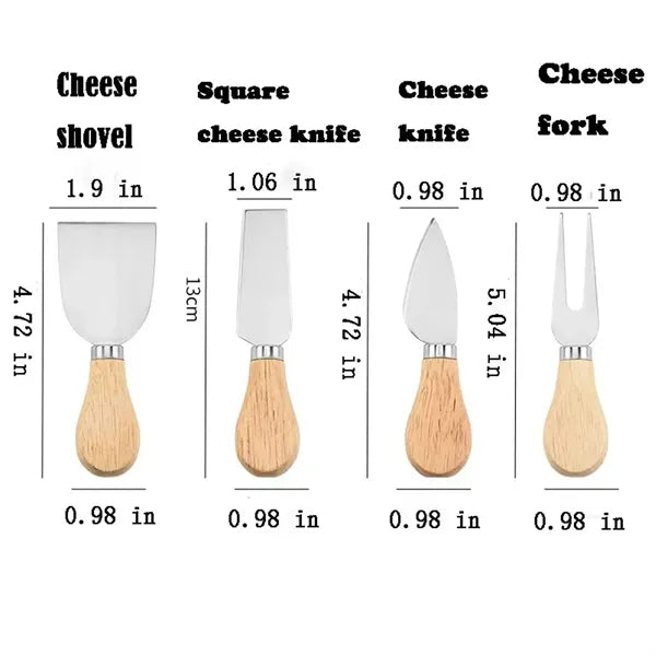 Cheese Knives Set w/ Wooden Cutting Board