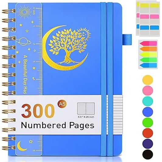 8.4"x 6"Premium Spiral Journal Notebook W/Pen Holder