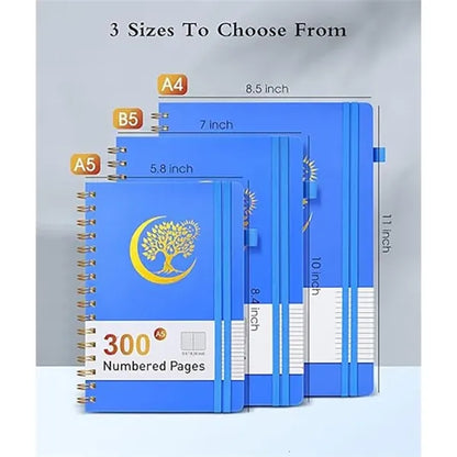 8.4"x 6"Premium Spiral Journal Notebook W/Pen Holder