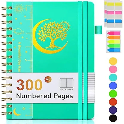 8.4"x 6"Premium Spiral Journal Notebook W/Pen Holder