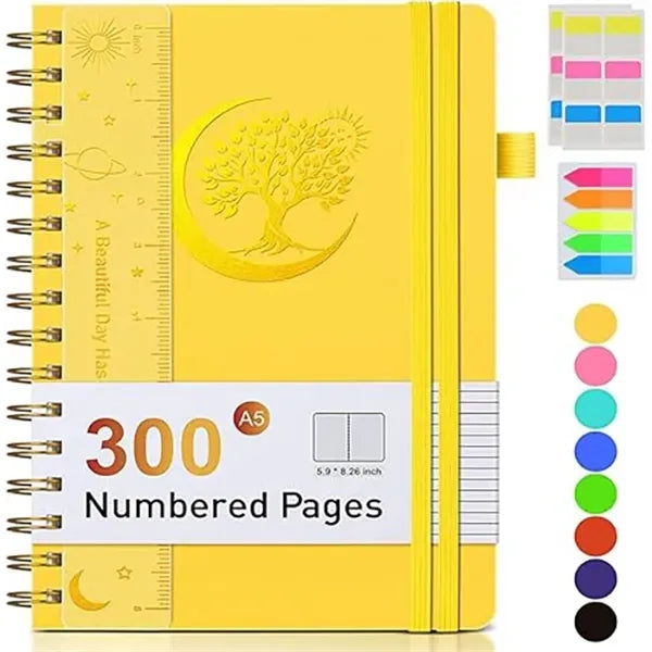 8.4"x 6"Premium Spiral Journal Notebook W/Pen Holder