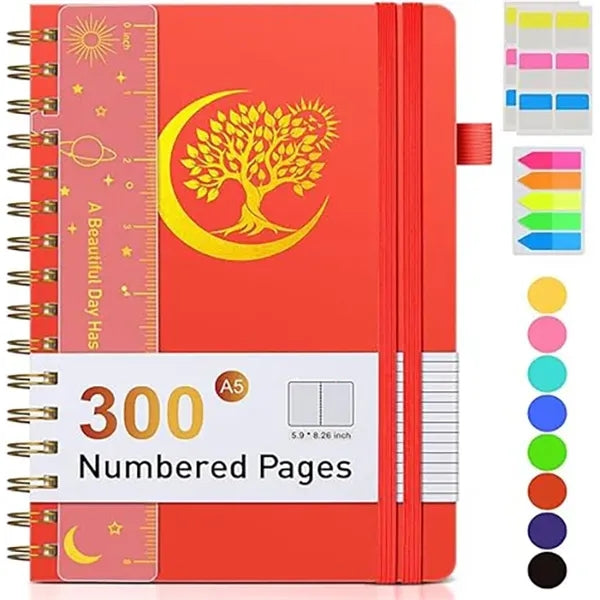 8.4"x 6"Premium Spiral Journal Notebook W/Pen Holder