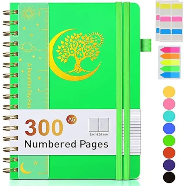 8.4"x 6"Premium Spiral Journal Notebook W/Pen Holder