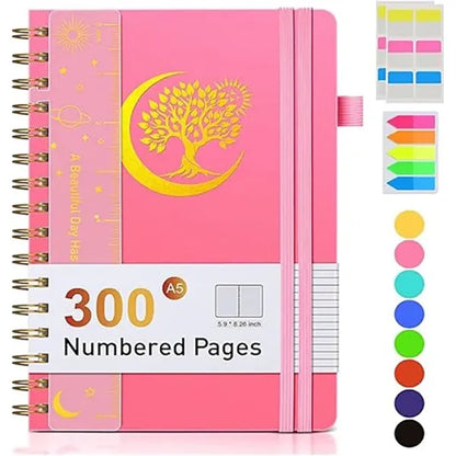 8.4"x 6"Premium Spiral Journal Notebook W/Pen Holder