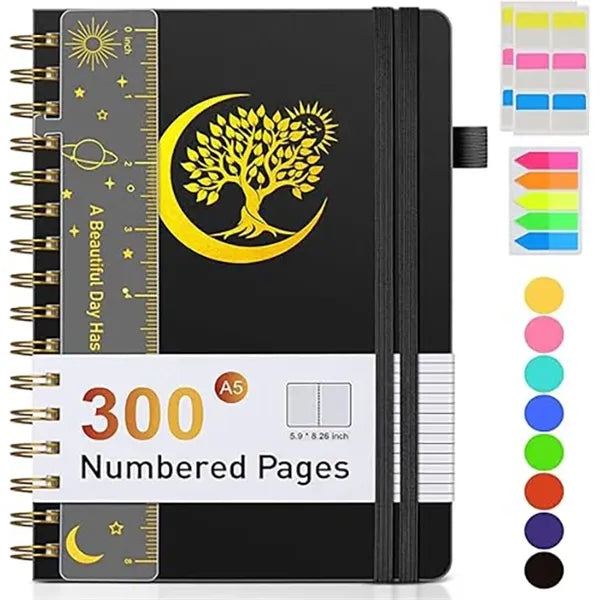 8.4"x 6"Premium Spiral Journal Notebook W/Pen Holder