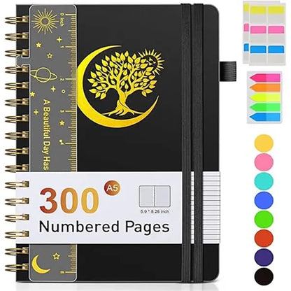 8.4"x 6"Premium Spiral Journal Notebook W/Pen Holder