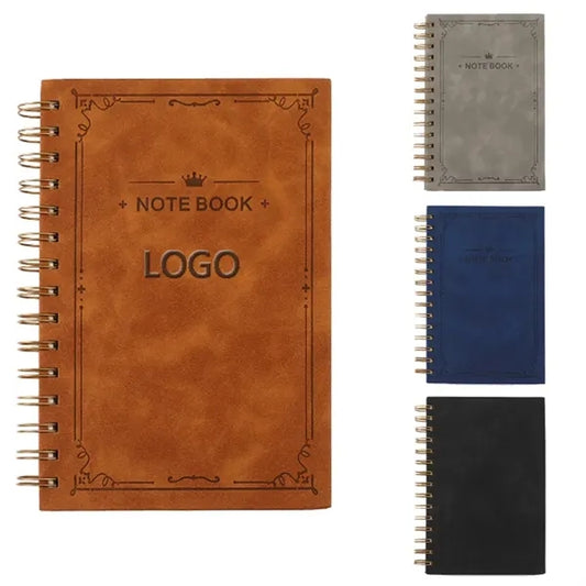 A5 Leather Spiral Notebook Journal