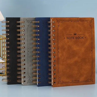 A5 Leather Spiral Notebook Journal