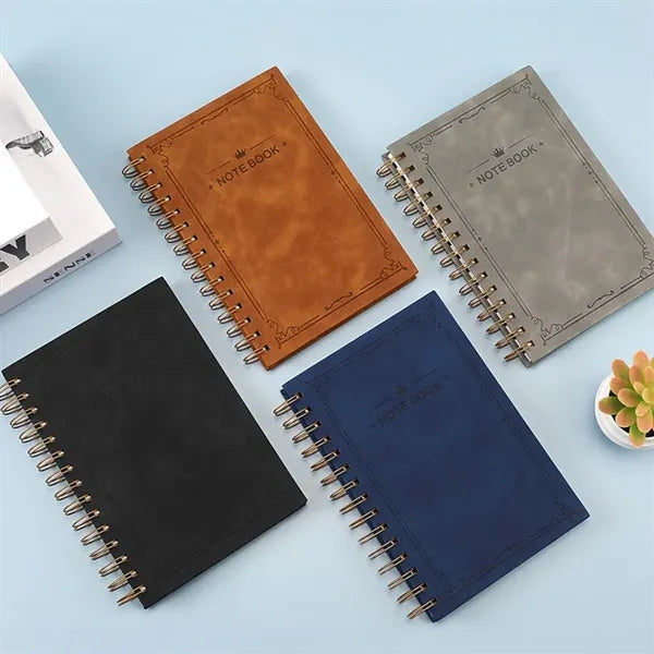 A5 Leather Spiral Notebook Journal