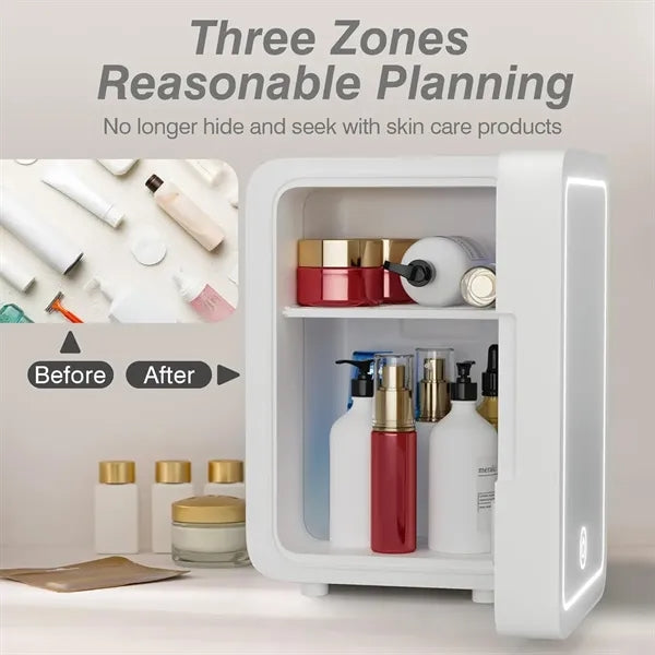 Mini Skincare Fridge with Mirror