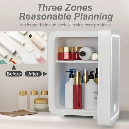 Mini Skincare Fridge with Mirror