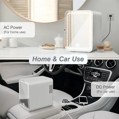 Mini Skincare Fridge with Mirror