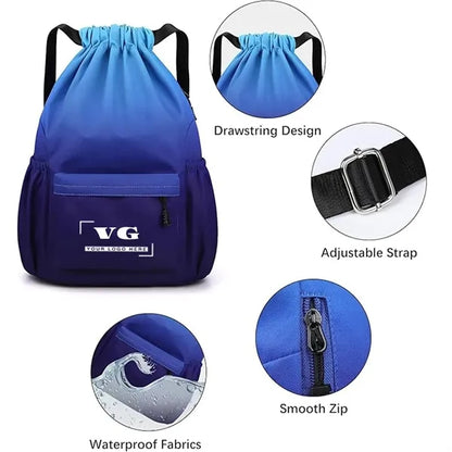 Gym Sackpack Sports Beach Drawstring Bag