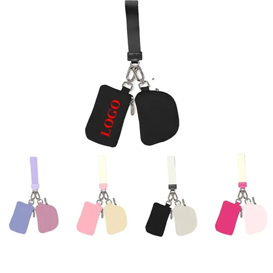 Portable Detachable Dual Pouch Wristlet Wallet for Women
