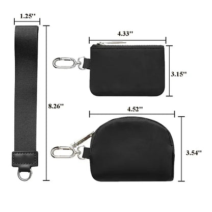 Portable Detachable Dual Pouch Wristlet Wallet for Women