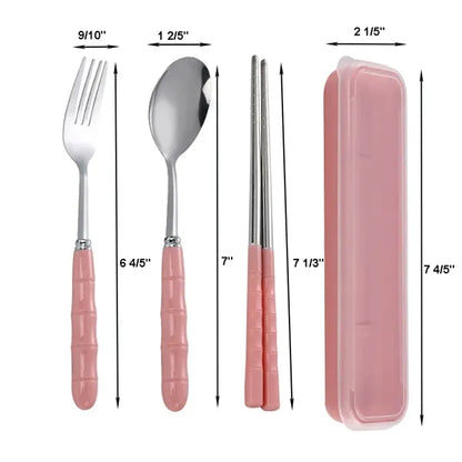 Portable Stainless Steel Cutlery Dinnerware Tableware Set