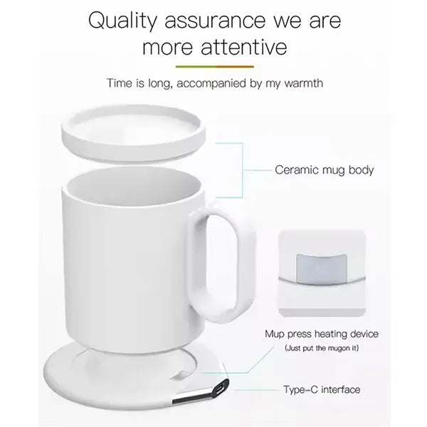 2 IN 1 Heating Mug Warmer Set with Wireless Charger