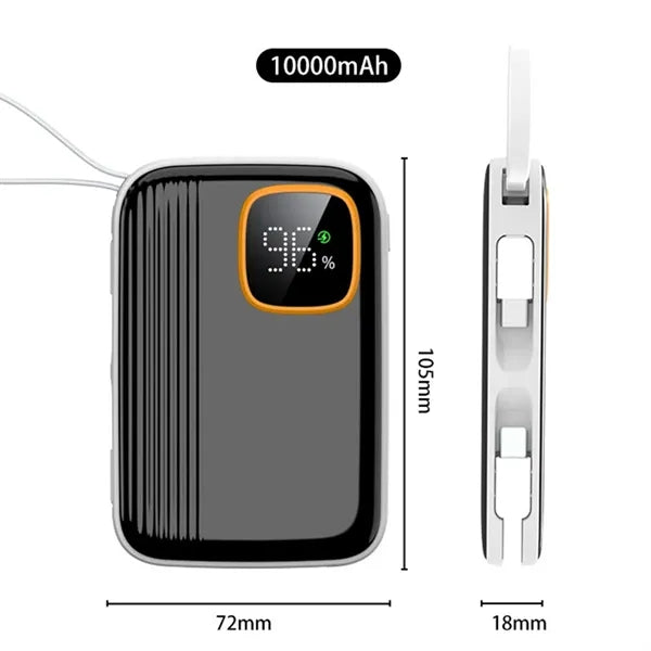 10000mAh Power Bank Bulit In Cable