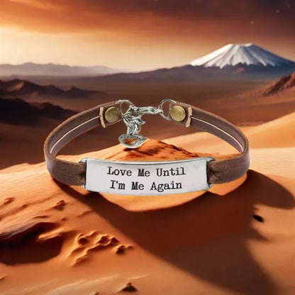 Leather stainless steel bracelet