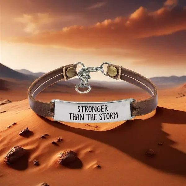 Leather stainless steel bracelet