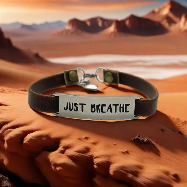 Leather stainless steel bracelet
