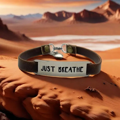 Leather stainless steel bracelet